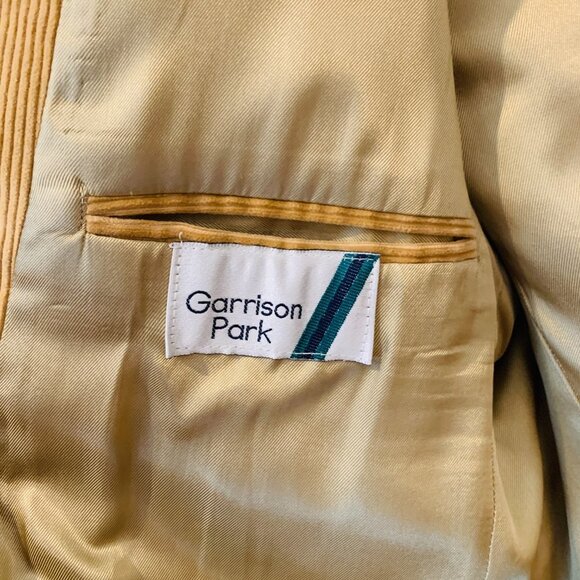 Garrison Park Men's 44 R Vintage Tan Brown Corduroy Blazer W/ Elbow Patches - Picture 9 of 16